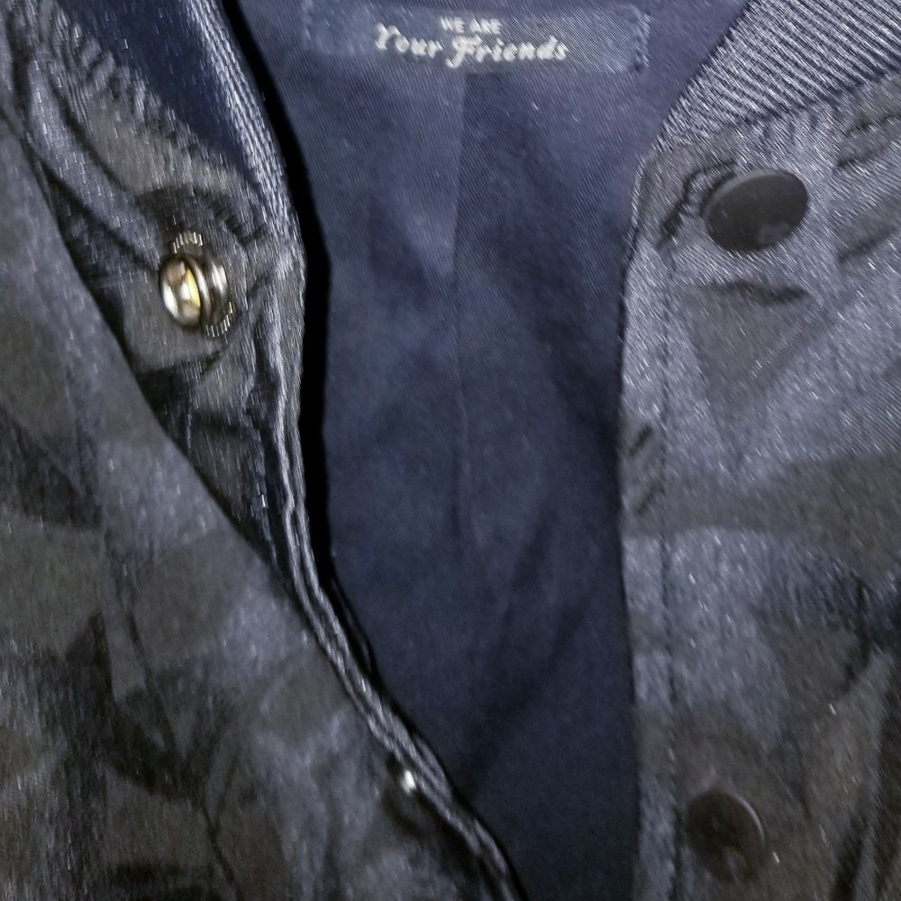 Scotch & Soda Bomber Jacket Men's M Jaquard Amsterdam Couture Varsity Navy Black - Picture 6 of 11